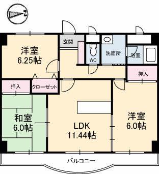 アクティブS Ⅳ(3LDK/2階)の間取り写真