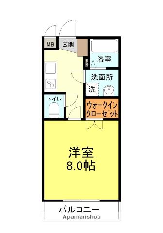 VIGOROUS大江町(1K/1階)の間取り写真