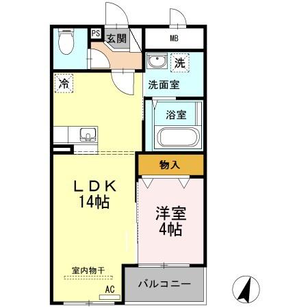 PLACE72(1LDK/3階)の間取り写真