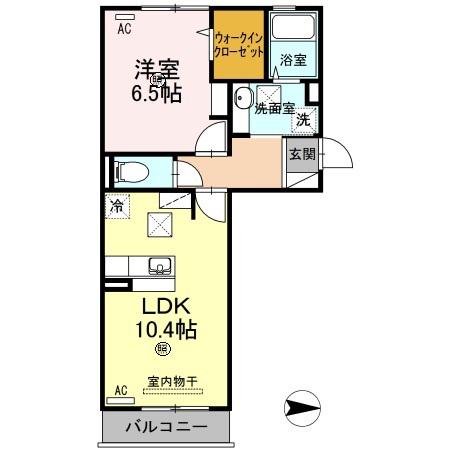 ボヌール コート(1LDK/1階)の間取り写真