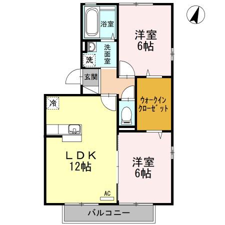 リビングタウン常盤公園B棟(2LDK/3階)の間取り写真