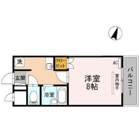 マンション 杏明館(1K/1階)の間取り写真