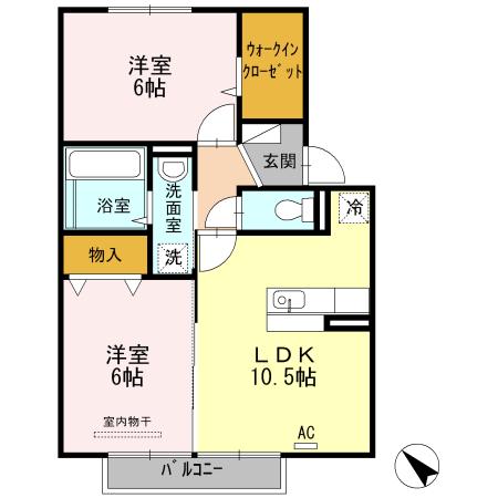 セントポーリアⅢ(2LDK/2階)の間取り写真