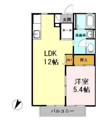 スターハイツ(1LDK/2階)の間取り写真