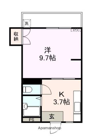 小林ハイツ(1K/2階)の間取り写真