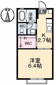 ディアスいわもと(1K/1階)の間取り写真