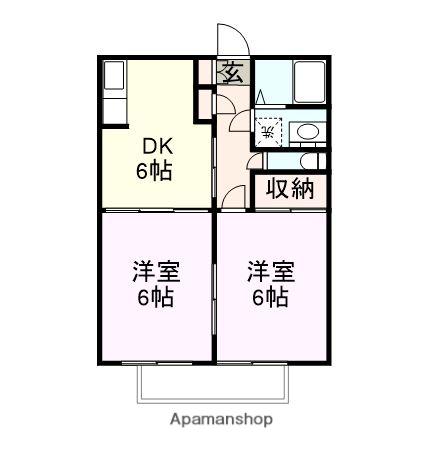 エタン・ヴィラージュA(2DK/1階)の間取り写真
