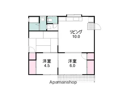 岡田アパート(3LDK/2階)の間取り写真