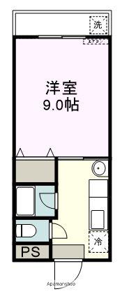 パルセシガ(1K/2階)の間取り写真