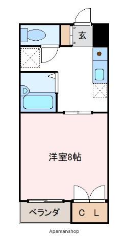 コーポひまわり5(1K/1階)の間取り写真