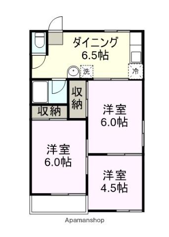 ハイツ深川(3DK/1階)の間取り写真