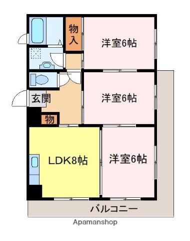 エルコ若松町マンション(3DK/5階)の間取り写真