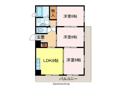 エルコ若松町マンション(3DK/5階)の間取り写真