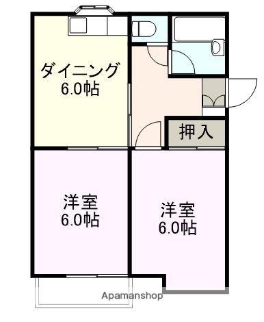 アーバン深川(2DK/1階)の間取り写真