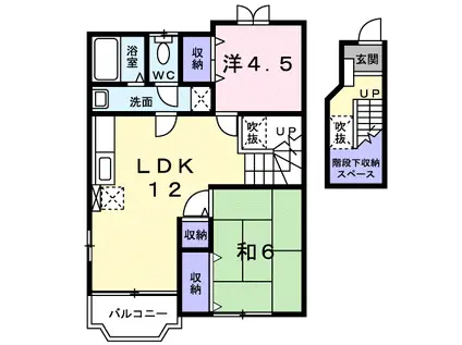 GRANDEUR山崎B(2LDK/2階)の間取り写真