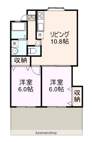 ひかりハイツ(2LDK/1階)の間取り写真
