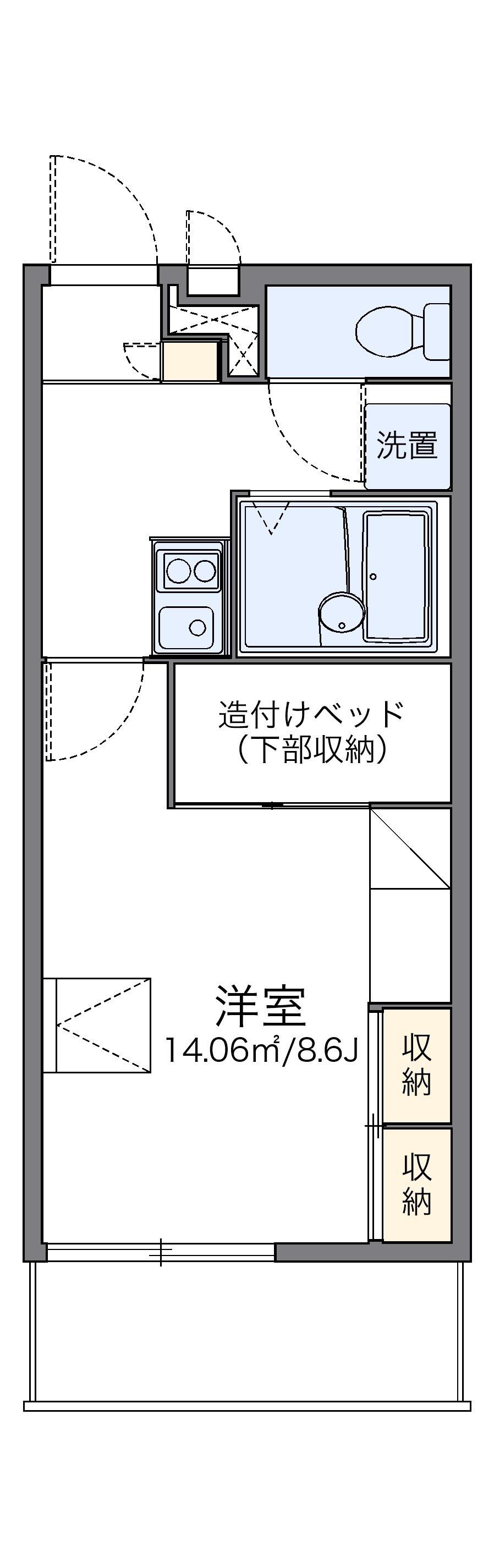 レオパレスハピネス(1K/3階)の間取り写真
