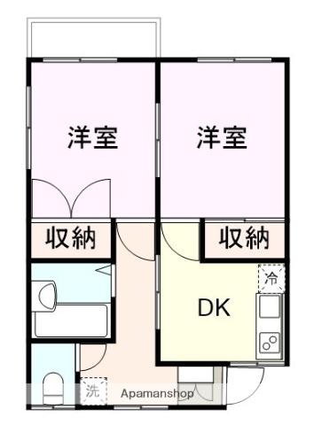 第二文京ハイツ(2DK/2階)の間取り写真