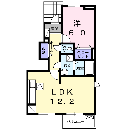 ストーク B(1LDK/1階)の間取り写真