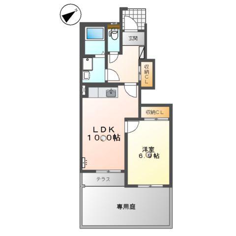パストラル・結(1LDK/1階)の間取り写真