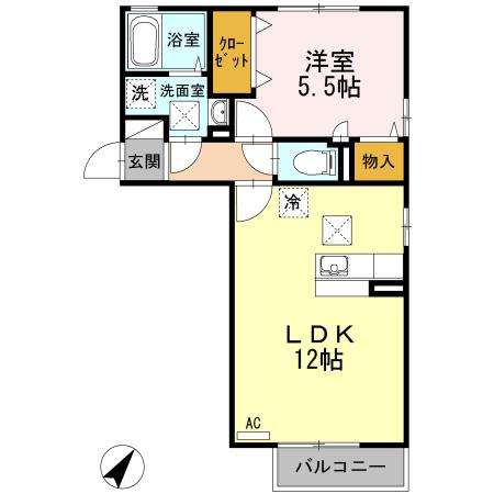 セピアコートNOZOMU(1LDK/1階)の間取り写真