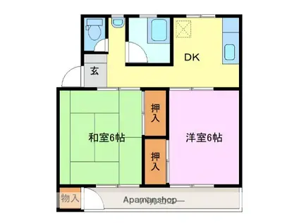 トキワ荘11(2DK/2階)の間取り写真