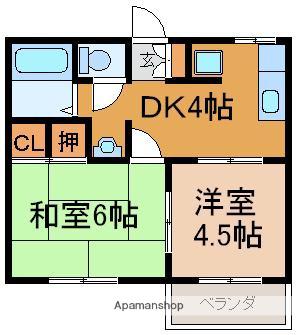 ハイツひかり(2DK/1階)の間取り写真