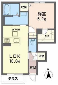 シャーメゾン コーナス(1LDK/1階)の間取り写真