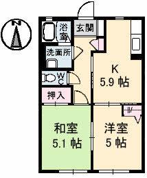 シャーメゾン常盤台(2K/1階)の間取り写真