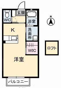 シャーメゾン工学部通(ワンルーム/2階)の間取り写真