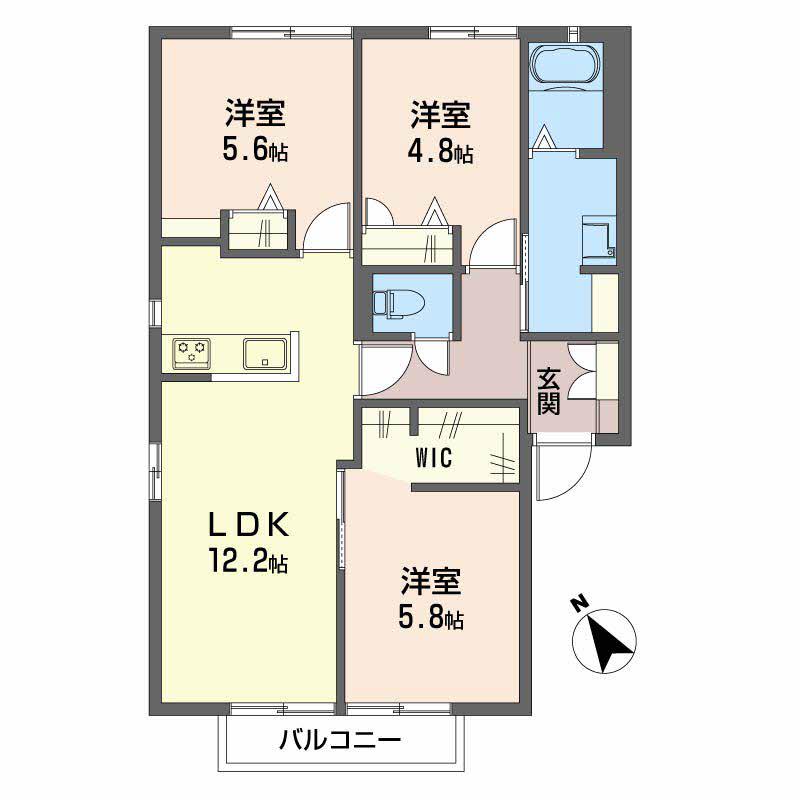 ベルハイツ(3LDK/2階)の間取り写真