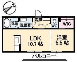 シャーメゾン東本町(1LDK/3階)の間取り写真