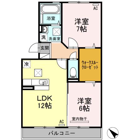 HIMIKOⅡ(2LDK/1階)の間取り写真