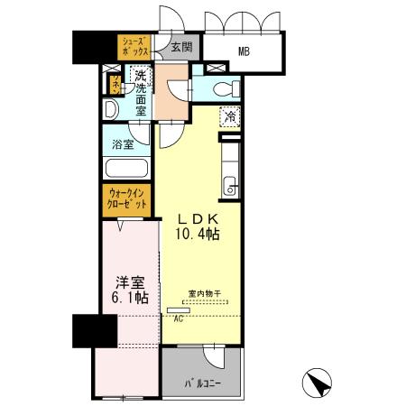 セントラルコートU(1LDK/2階)の間取り写真