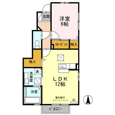 ダルメシアンハウス(1LDK/1階)の間取り写真