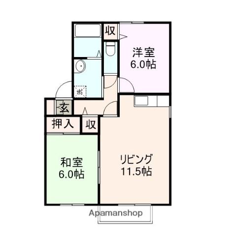 シャルマン(2LDK/1階)の間取り写真