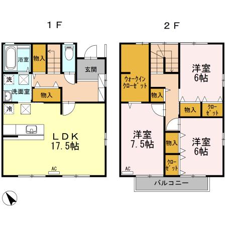 アメージングエステート(3LDK)の間取り写真
