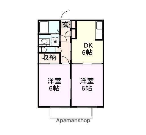 エタンヴィラージュC(2DK/2階)の間取り写真