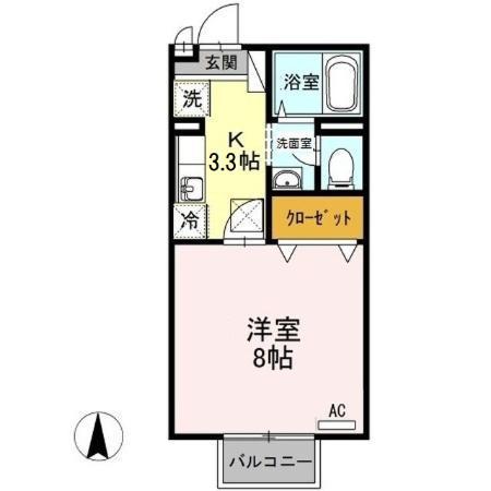 ジュネス・K(1K/1階)の間取り写真