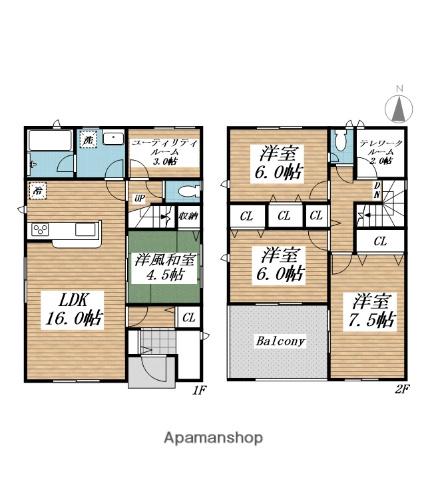 小野田線 小野田港駅 徒歩12分 2階建 築1年(4SLDK)の間取り写真