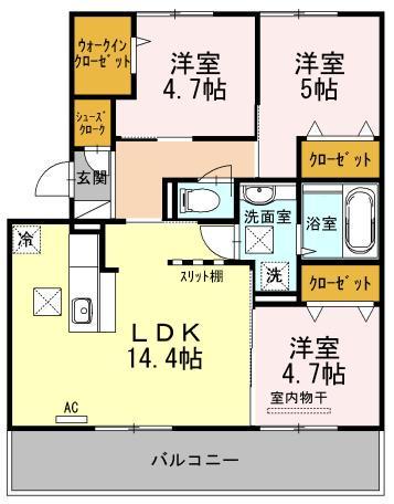 ピュアライト文京町(3LDK/2階)の間取り写真