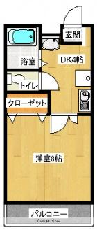 オルウェイズ(1DK/2階)の間取り写真