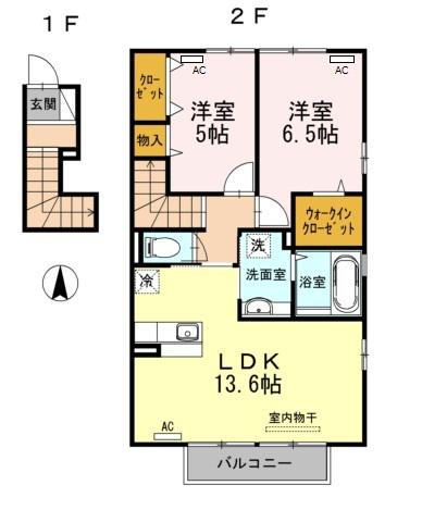 HIMIKOⅣ(2LDK/2階)の間取り写真