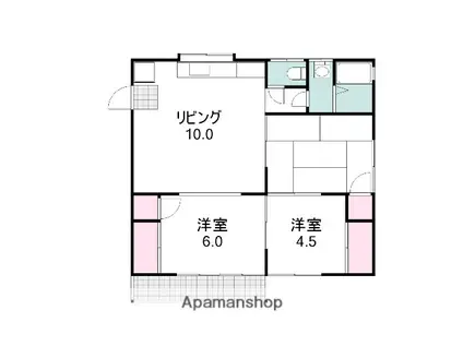 岡田アパート(3LDK/2階)の間取り写真