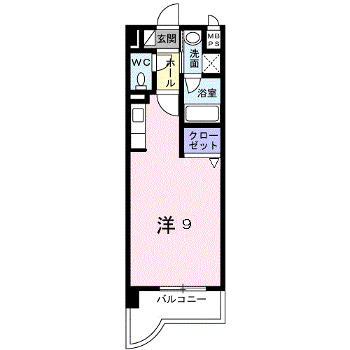 グランツ(ワンルーム/2階)の間取り写真