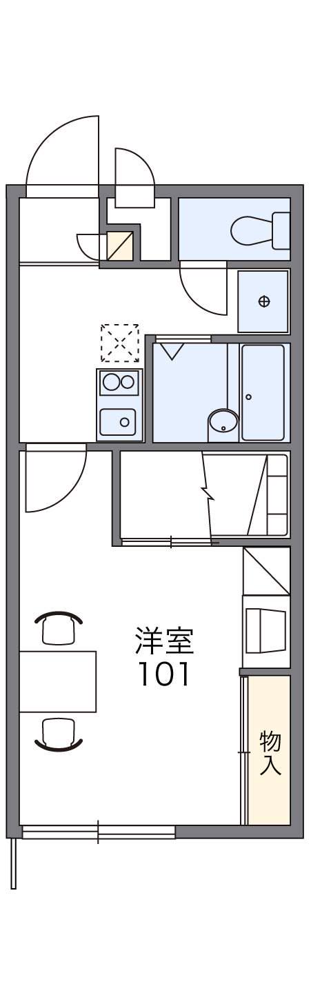 レオパレスブルーマリン(1K/2階)の間取り写真