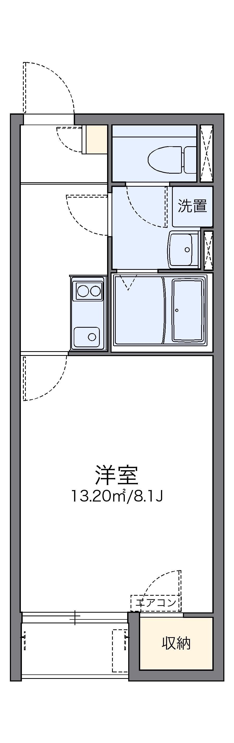 レオネクスト冨貴ヶ丘(1K/1階)の間取り写真