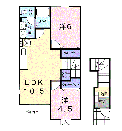 リーオ・ピーノ(2LDK/2階)の間取り写真
