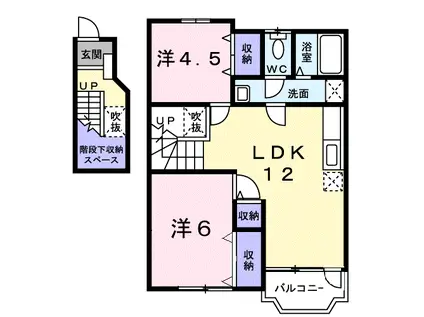 サンライズC(2LDK/2階)の間取り写真