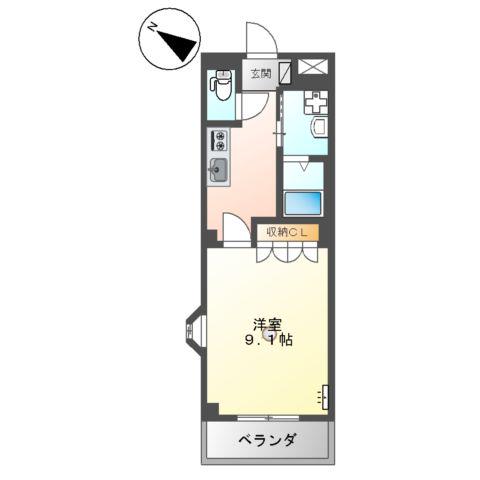 ガーベラ・テトラ(1K/2階)の間取り写真